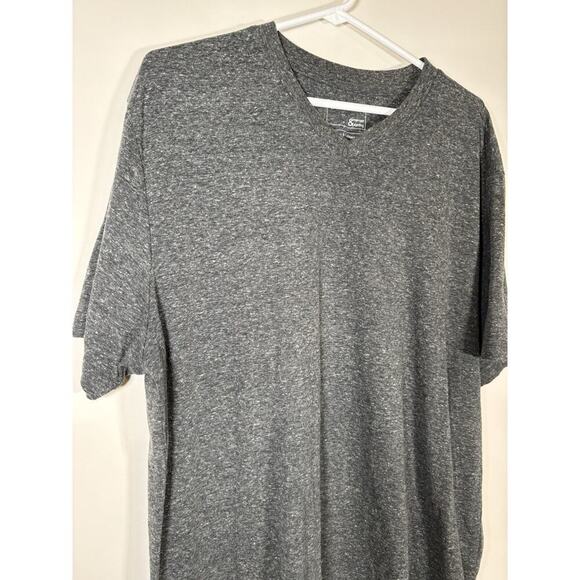 SPRING & MERCER Heathered Grey V Neck Minimalist Classic Staple T-Shirt Mens XL - Picture 2 of 7